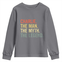 Retro Charlie The Man The Myth The Legend Youth Sweatshirt - Wonder Print Shop