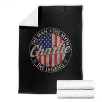 Charlie The Man The Myth The Legend Throw Blanket Retro Vintage American Flag - Wonder Print Shop