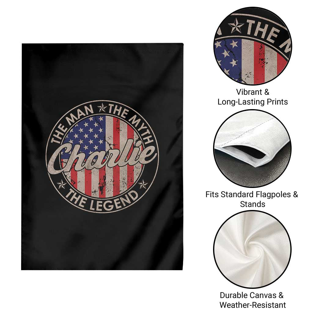 Charlie The Man The Myth The Legend Garden Flag Retro Vintage American Flag - Wonder Print Shop