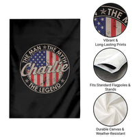 Charlie The Man The Myth The Legend Garden Flag Retro Vintage American Flag - Wonder Print Shop