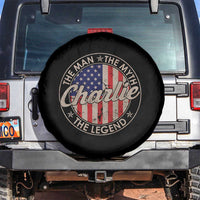 Charlie The Man The Myth The Legend Spare Tire Cover Retro Vintage American Flag - Wonder Print Shop