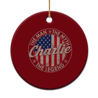 Charlie The Man The Myth The Legend Ceramic Ornament Retro Vintage American Flag - Wonder Print Shop