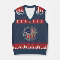 Charlie The Man The Myth The Legend V-Neck Knit Sweater Vest Retro Vintage American Flag - Wonder Print Shop