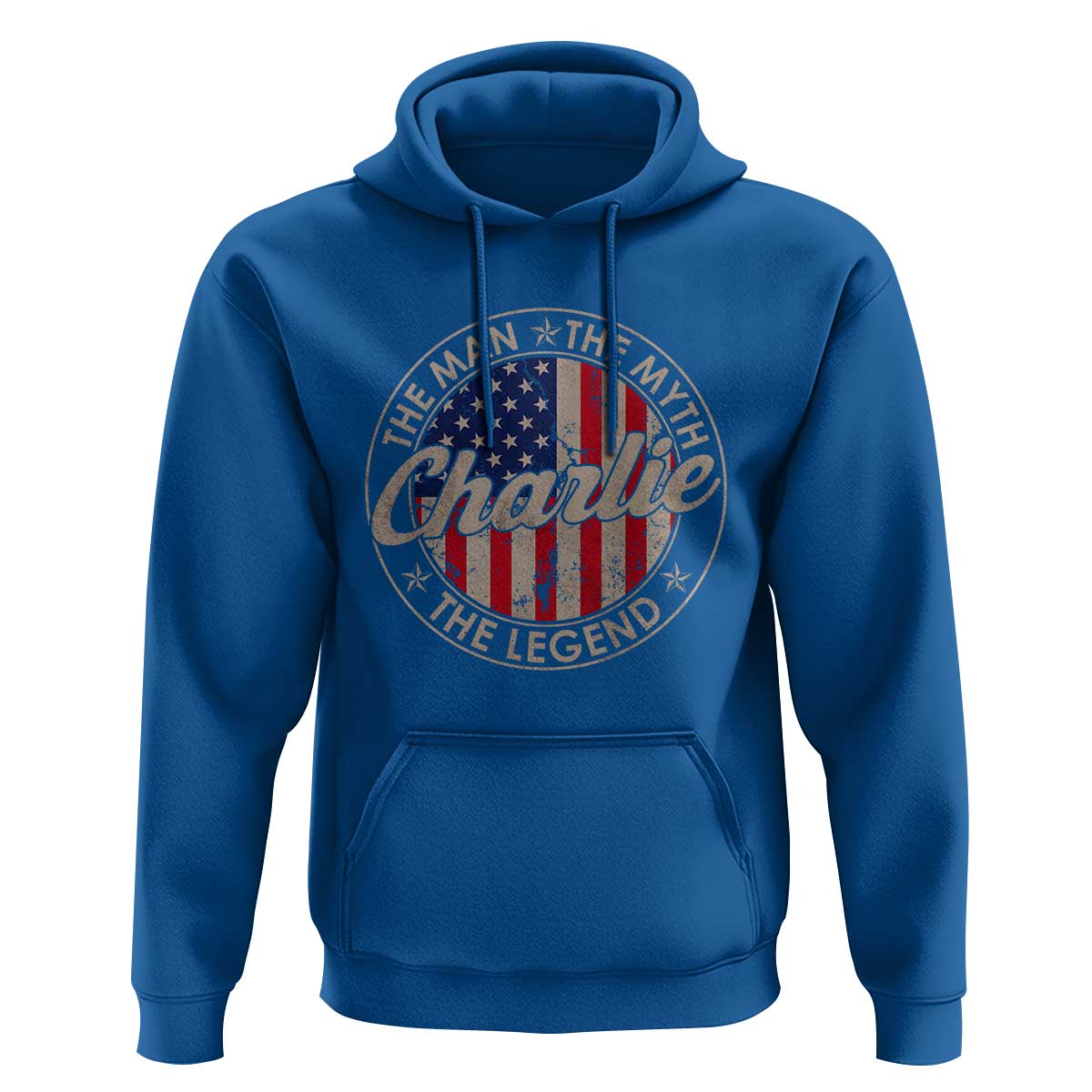 Charlie The Man The Myth The Legend Hoodie Retro Vintage American Flag - Wonder Print Shop
