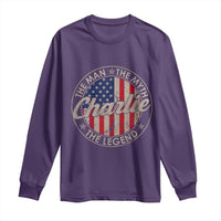 Charlie The Man The Myth The Legend Long Sleeve Shirt Retro Vintage American Flag - Wonder Print Shop