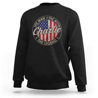 Charlie The Man The Myth The Legend Sweatshirt Retro Vintage American Flag - Wonder Print Shop