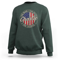 Charlie The Man The Myth The Legend Sweatshirt Retro Vintage American Flag - Wonder Print Shop