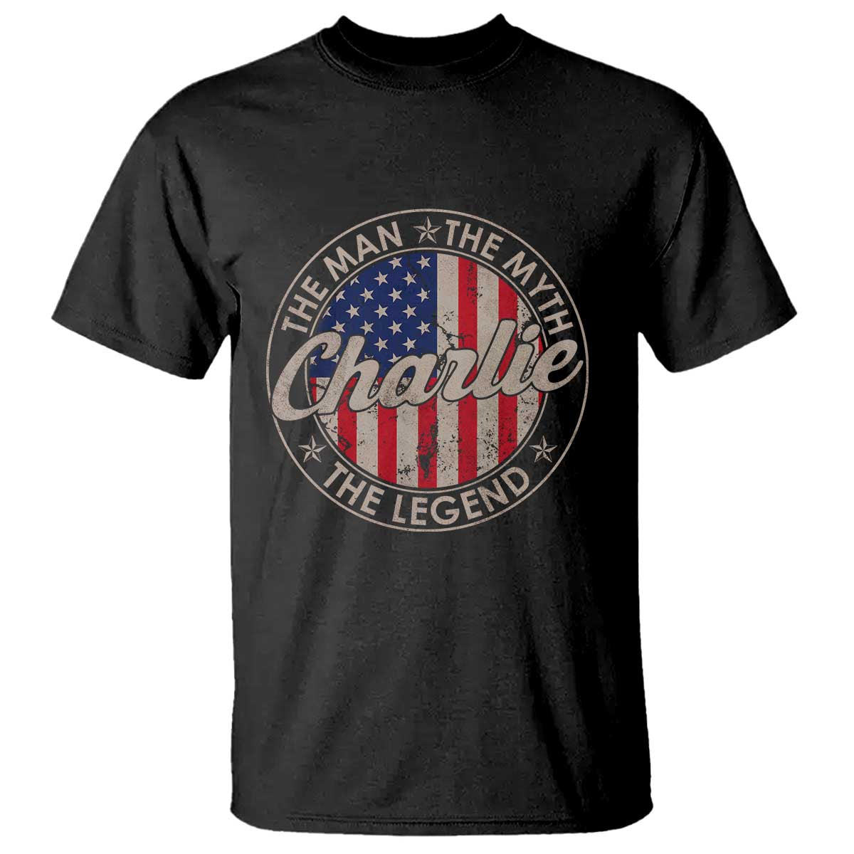 Charlie The Man The Myth The Legend T Shirt Retro Vintage American Flag - Wonder Print Shop