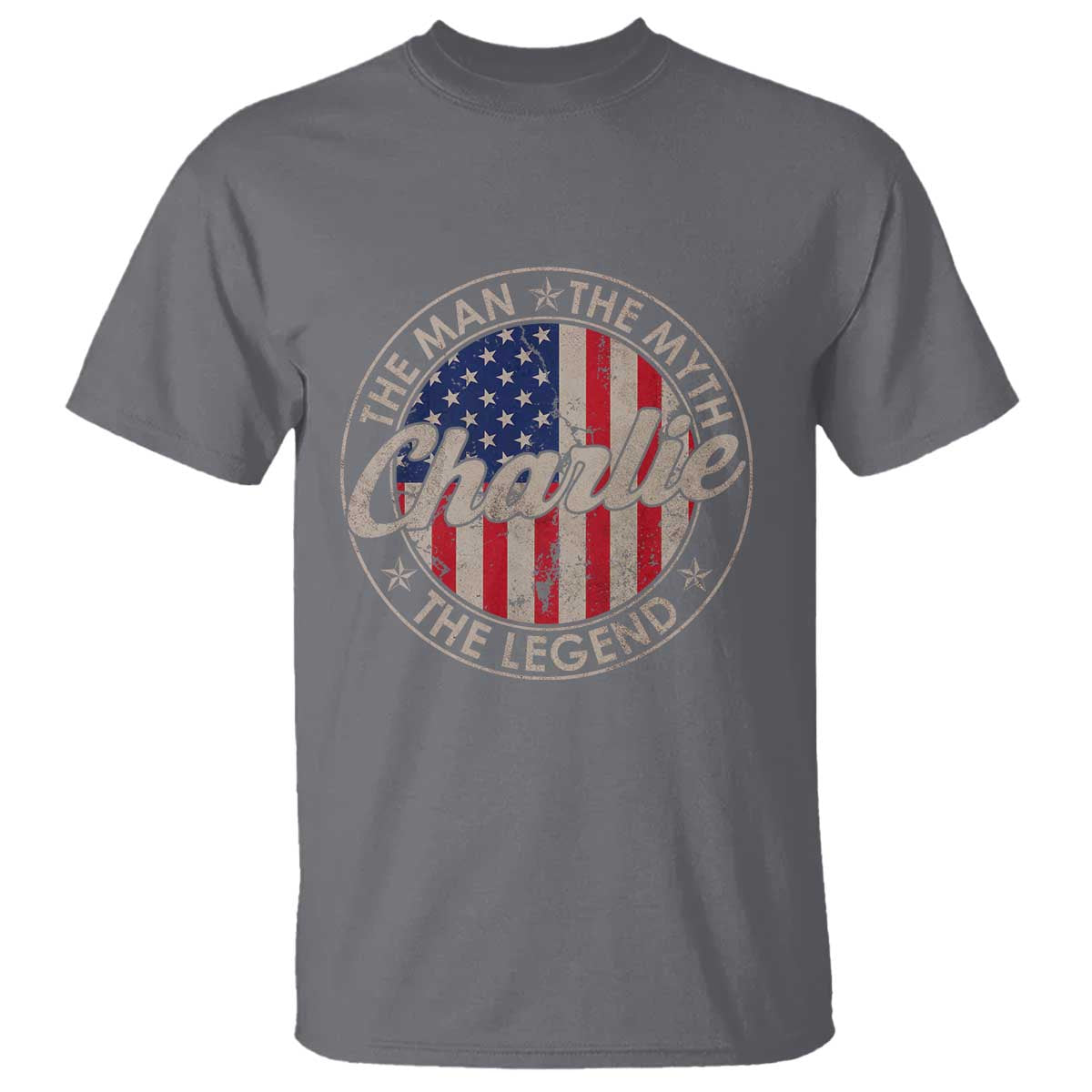 Charlie The Man The Myth The Legend T Shirt Retro Vintage American Flag - Wonder Print Shop