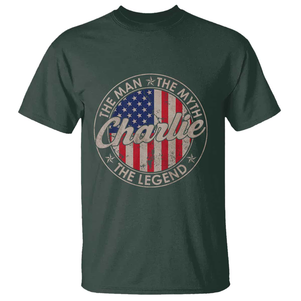 Charlie The Man The Myth The Legend T Shirt Retro Vintage American Flag - Wonder Print Shop