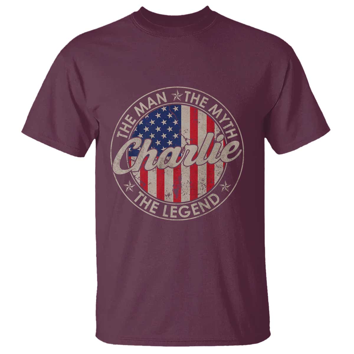 Charlie The Man The Myth The Legend T Shirt Retro Vintage American Flag - Wonder Print Shop