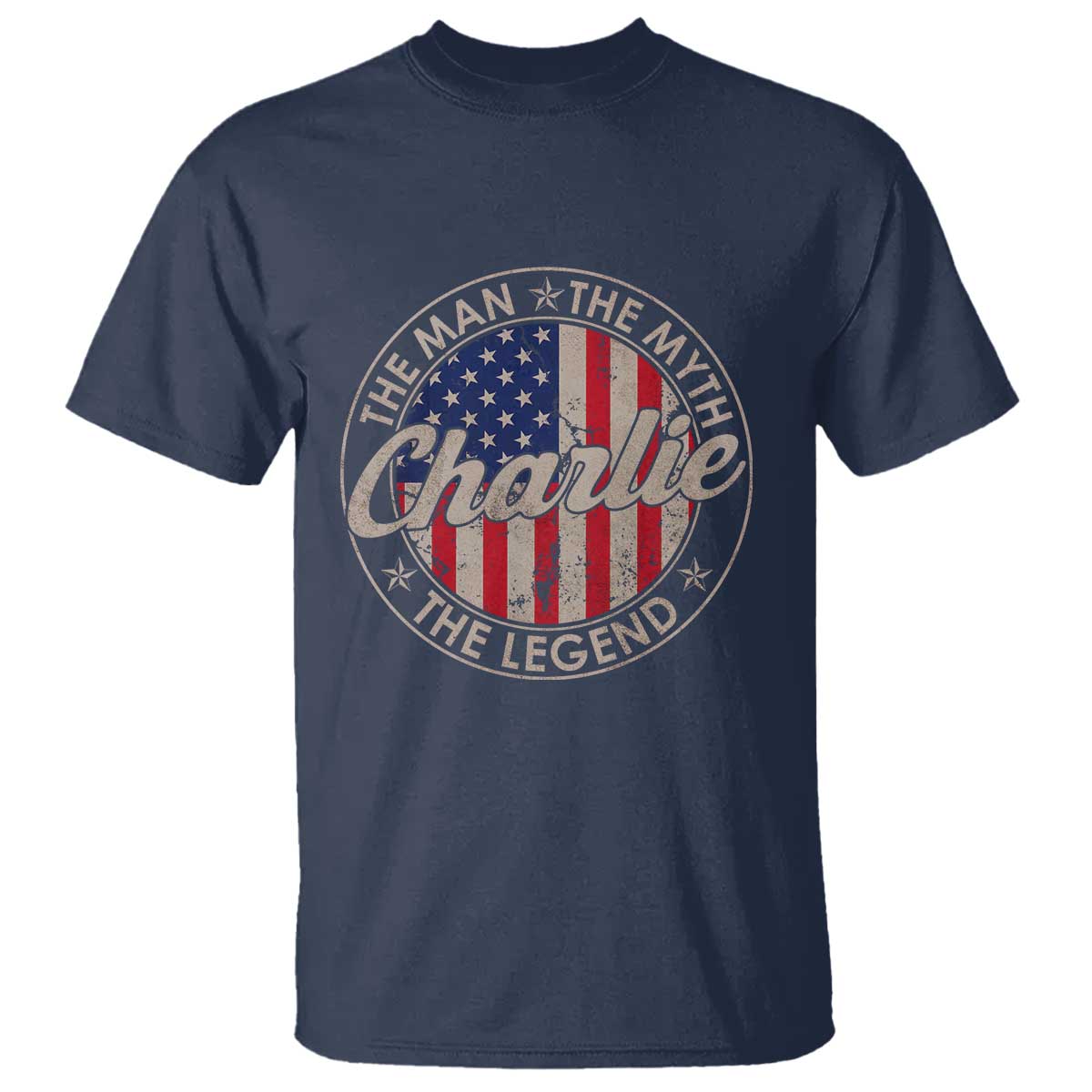 Charlie The Man The Myth The Legend T Shirt Retro Vintage American Flag - Wonder Print Shop