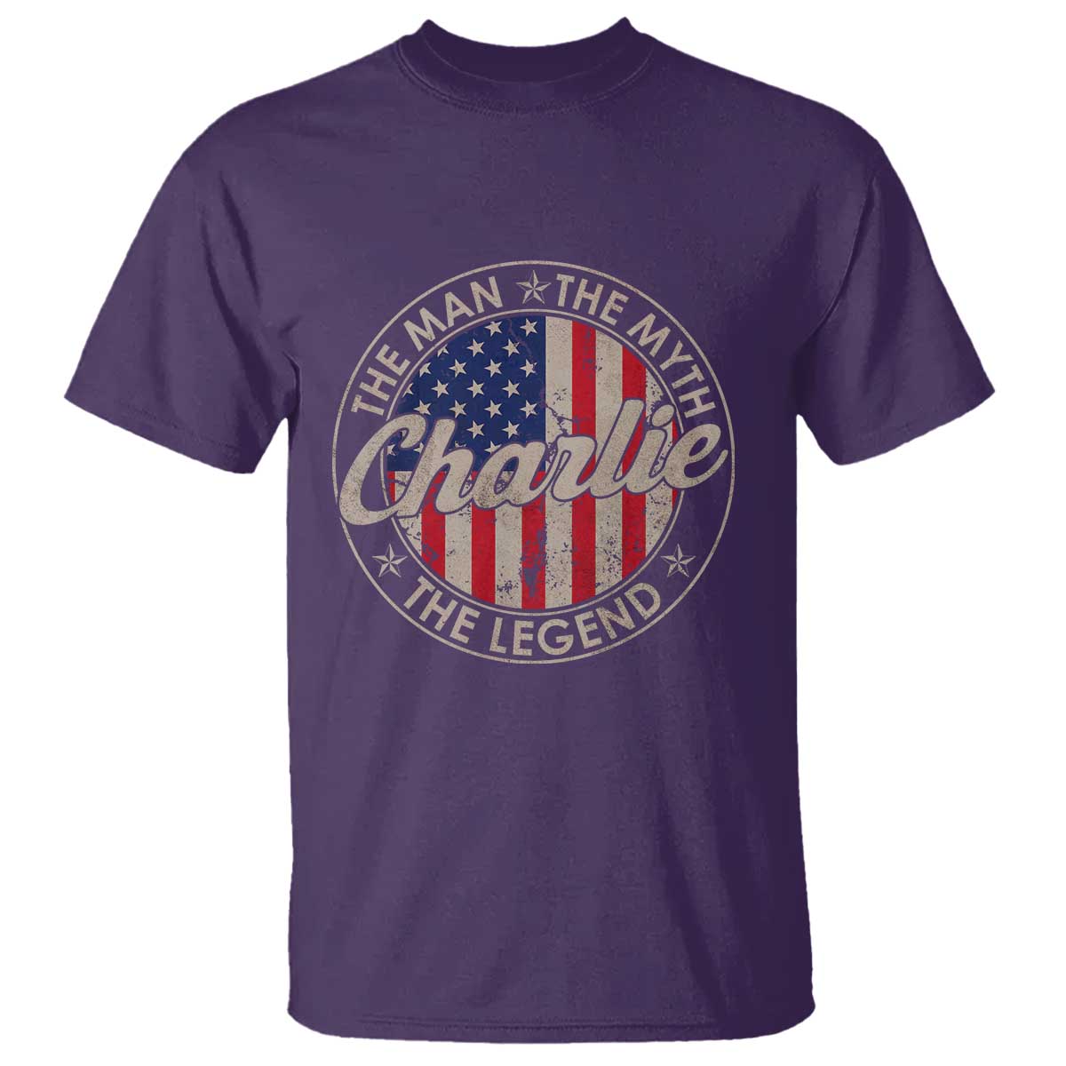 Charlie The Man The Myth The Legend T Shirt Retro Vintage American Flag - Wonder Print Shop