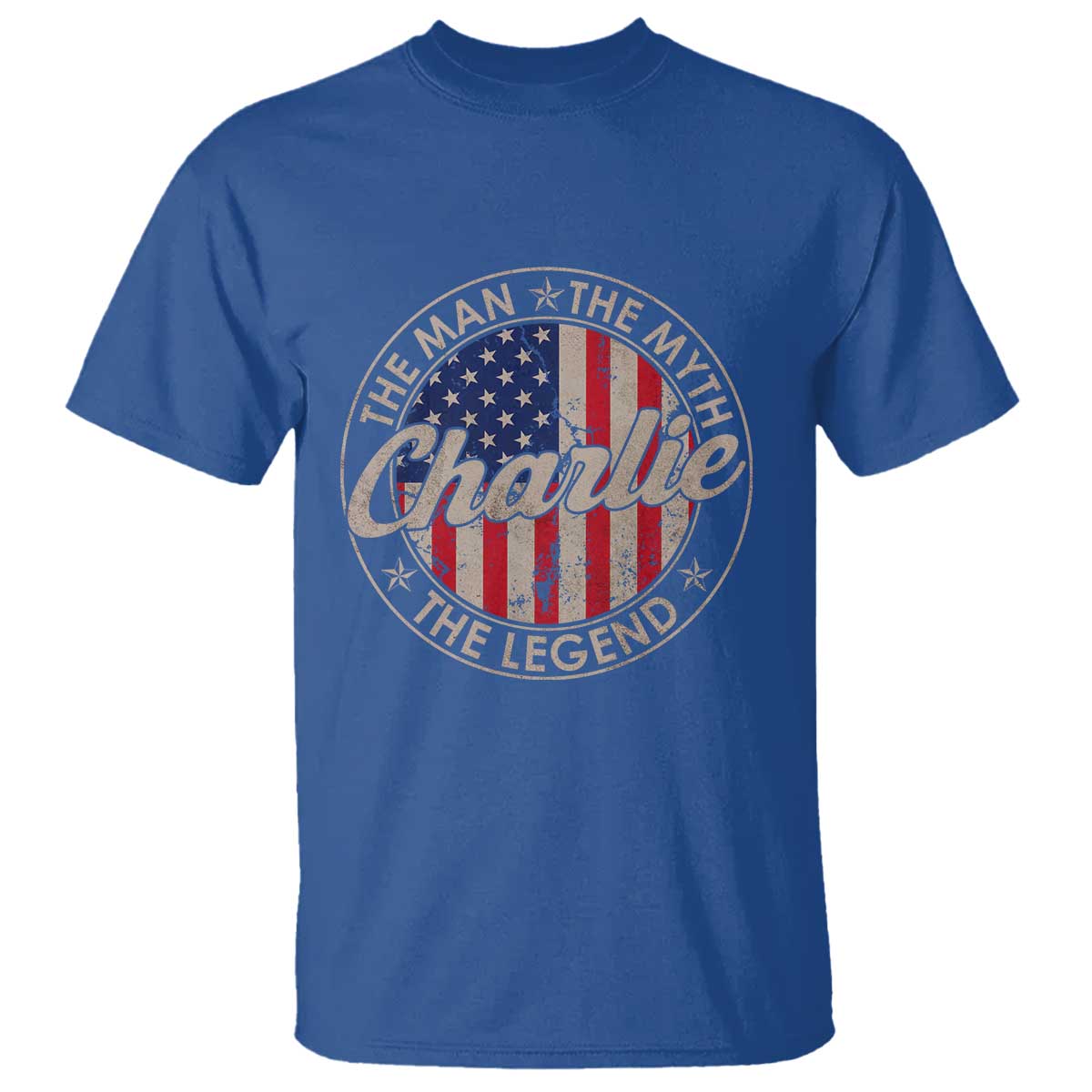 Charlie The Man The Myth The Legend T Shirt Retro Vintage American Flag - Wonder Print Shop