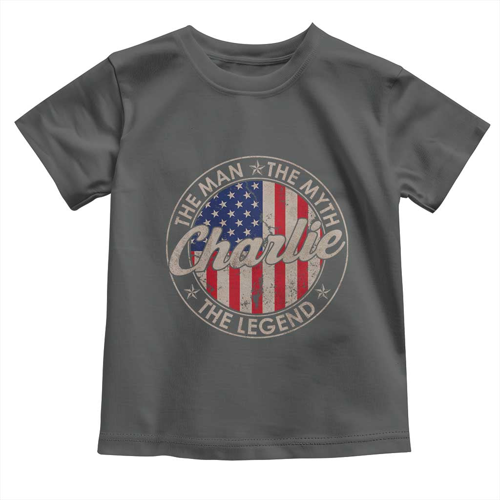 Charlie The Man The Myth The Legend Toddler T Shirt Retro Vintage American Flag - Wonder Print Shop