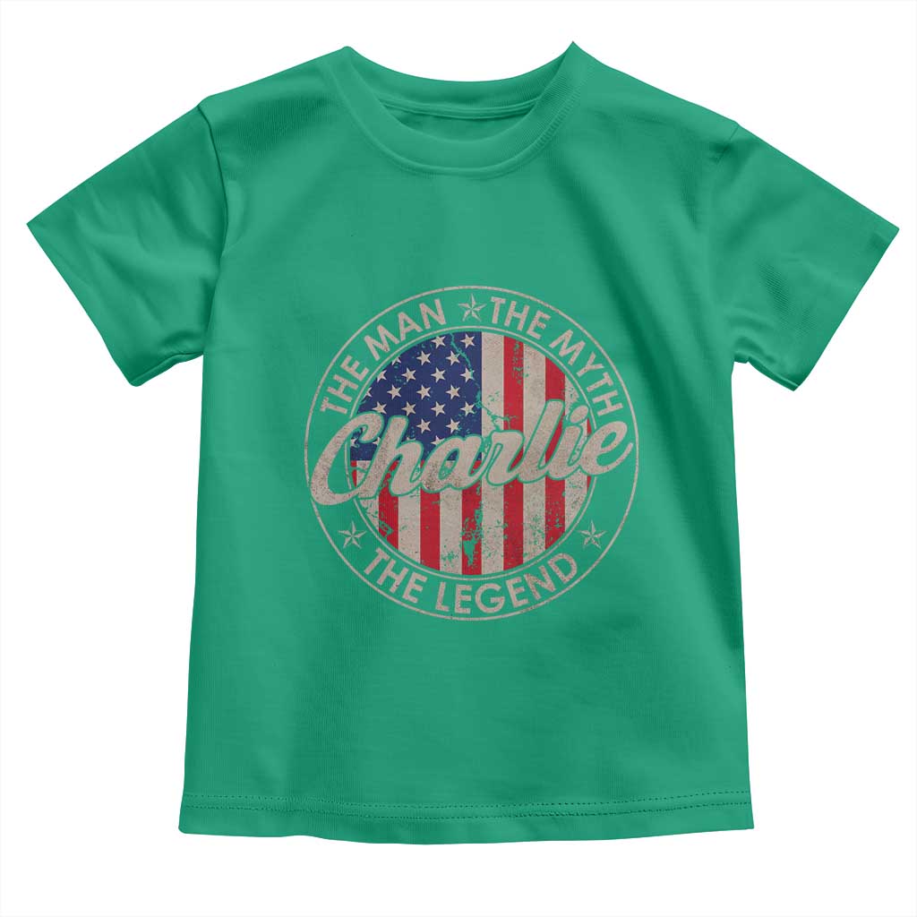 Charlie The Man The Myth The Legend Toddler T Shirt Retro Vintage American Flag - Wonder Print Shop