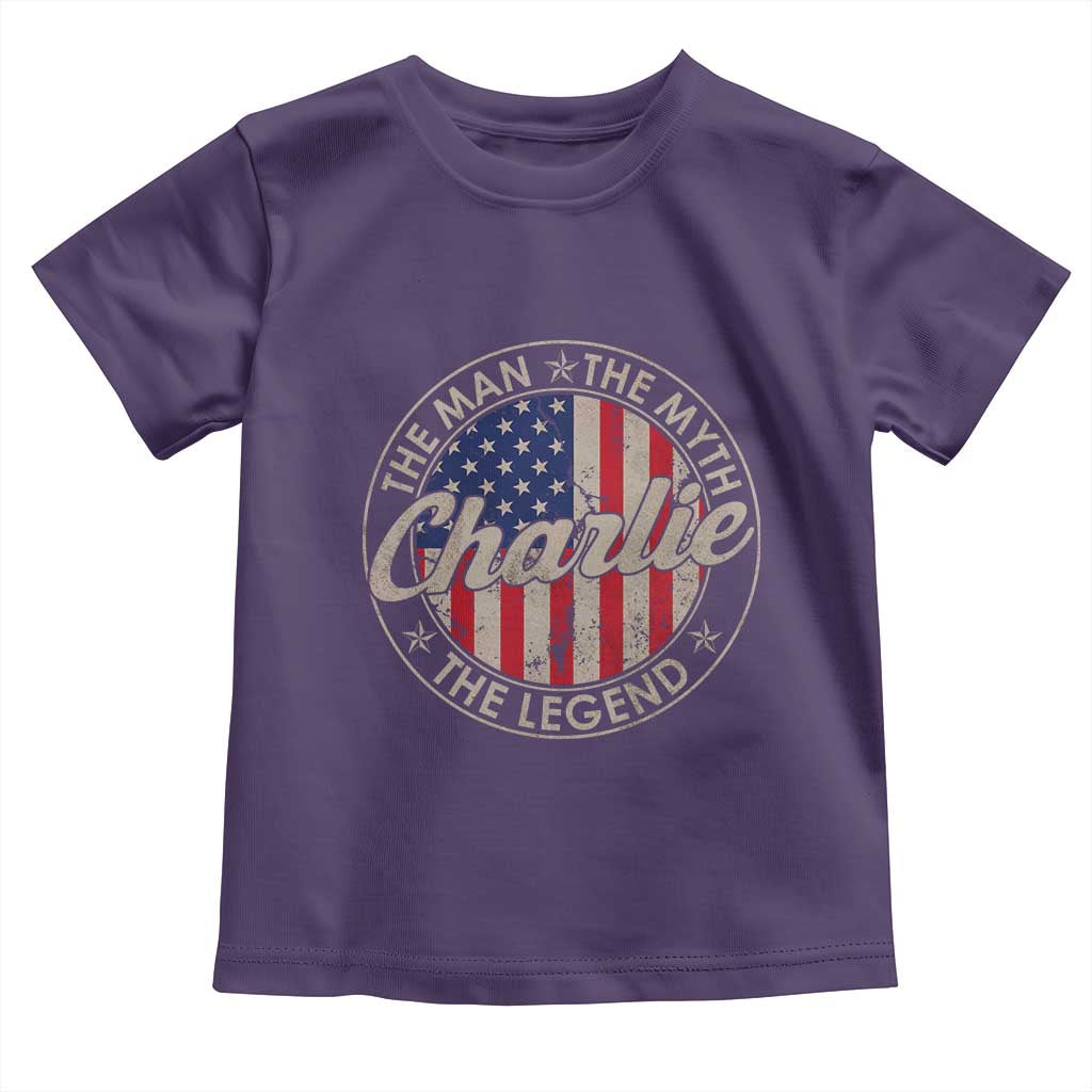 Charlie The Man The Myth The Legend Toddler T Shirt Retro Vintage American Flag - Wonder Print Shop