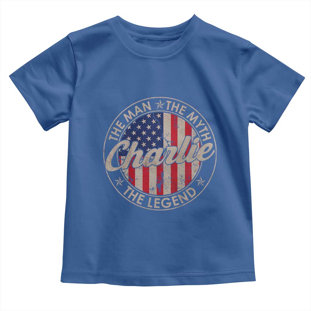 Charlie The Man The Myth The Legend Toddler T Shirt Retro Vintage American Flag - Wonder Print Shop