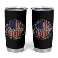 Charlie The Man The Myth The Legend Tumbler Cup Retro Vintage American Flag - Wonder Print Shop