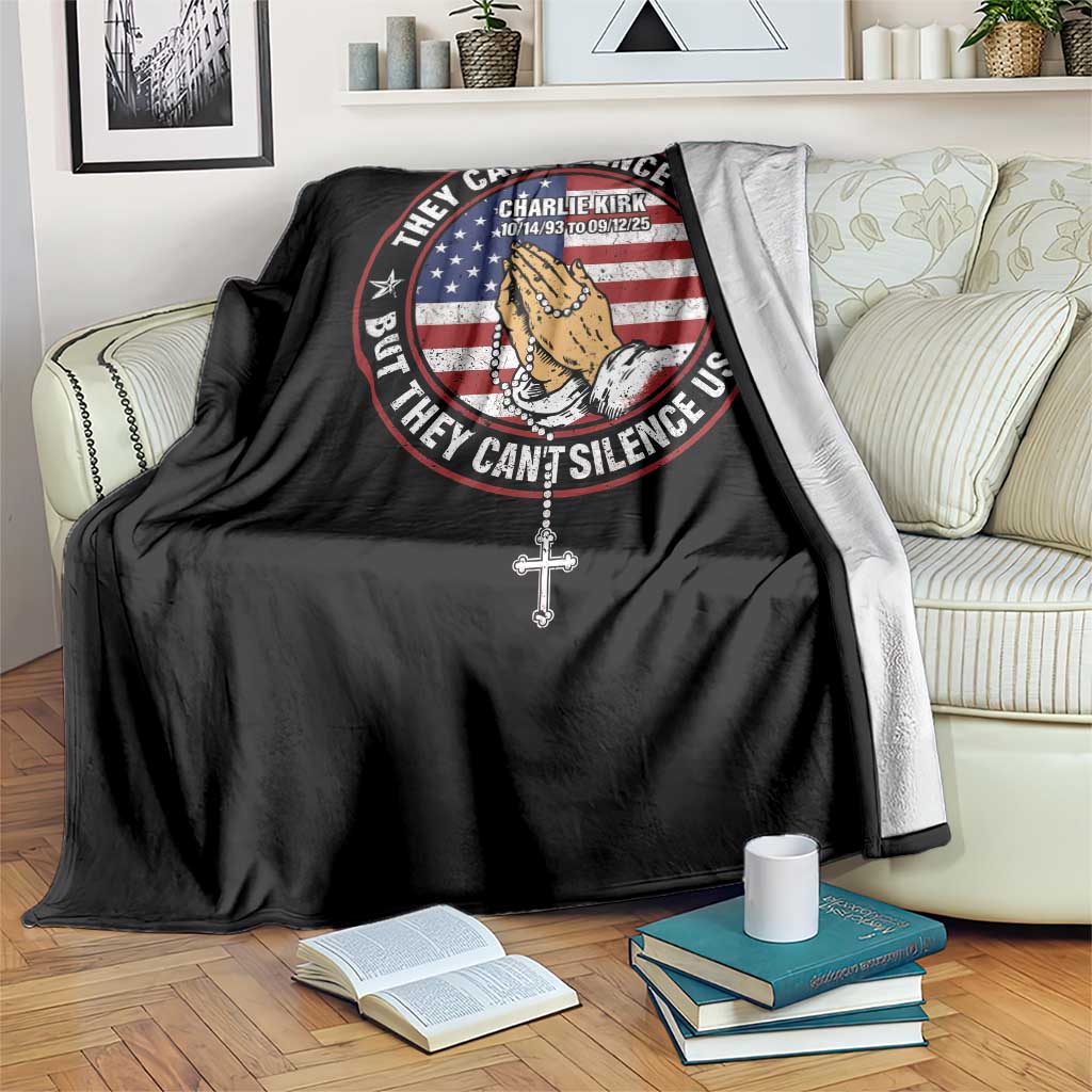 Charlie Kirk Memorial Throw Blanket Retro American Flag - Wonder Print Shop