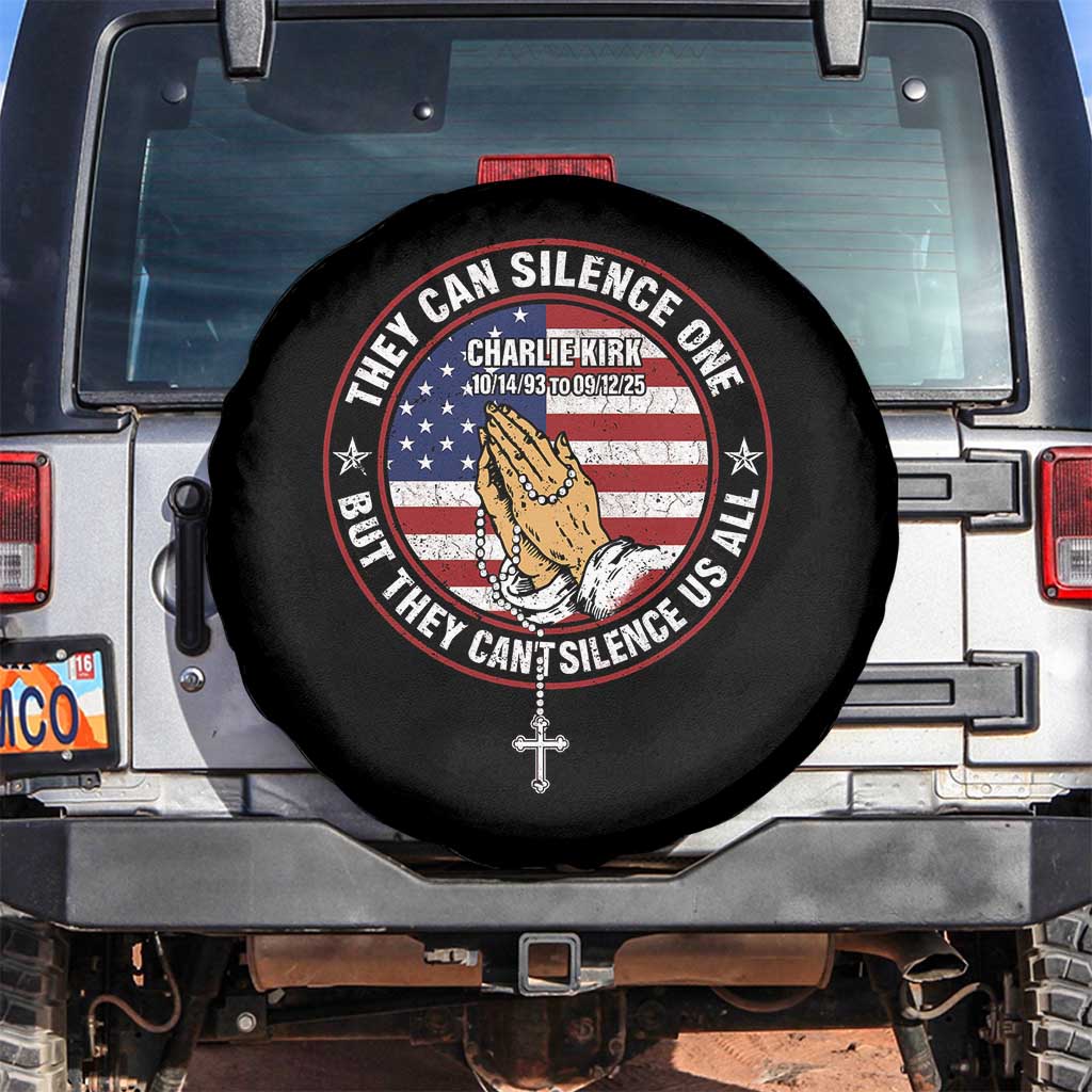 Charlie Kirk Memorial Spare Tire Cover Retro American Flag - Wonder Print Shop