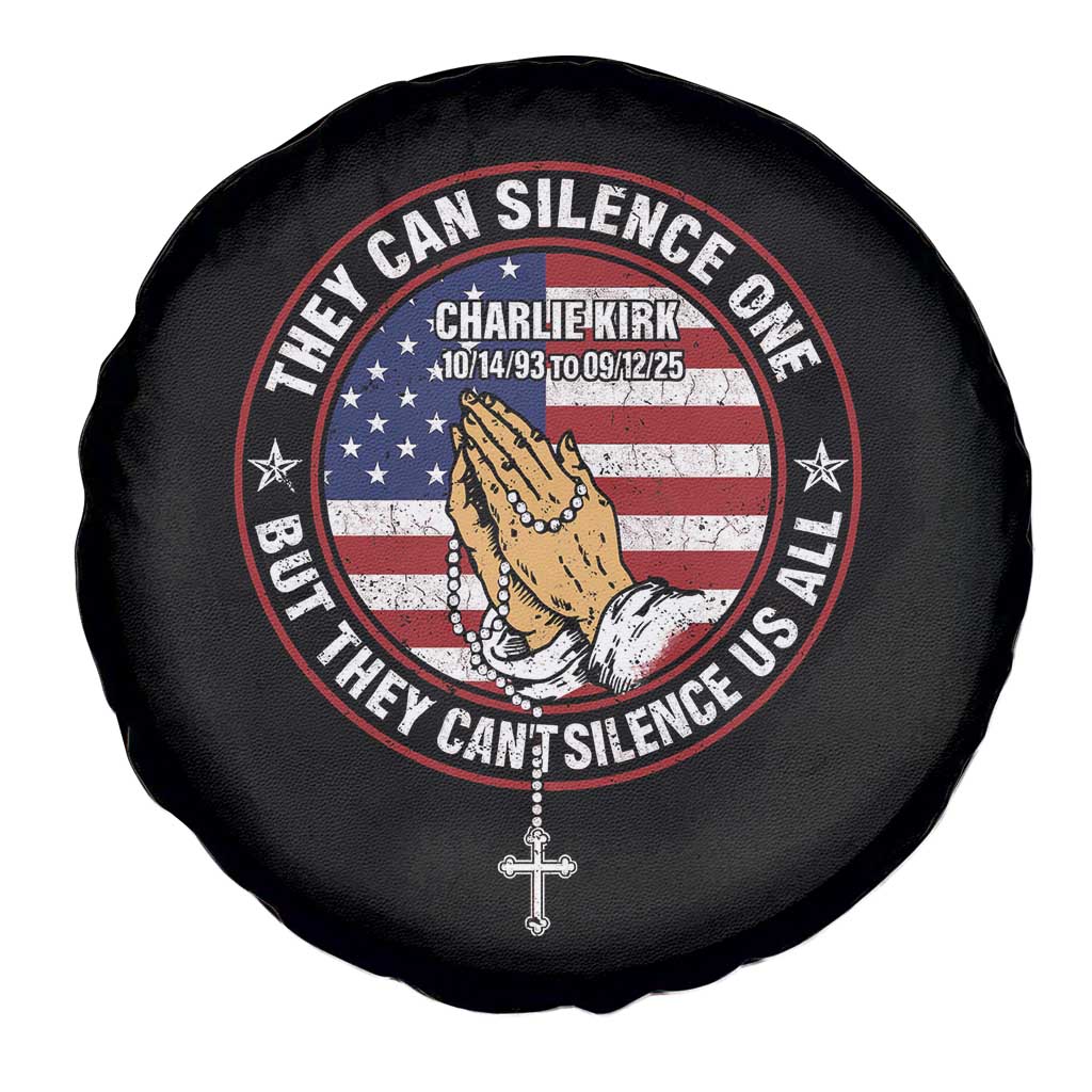Charlie Kirk Memorial Spare Tire Cover Retro American Flag - Wonder Print Shop