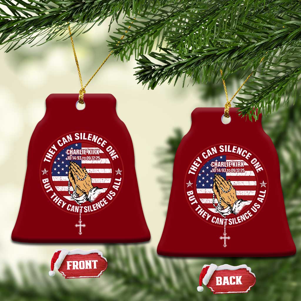 Charlie Kirk Memorial Ceramic Ornament Retro American Flag - Wonder Print Shop