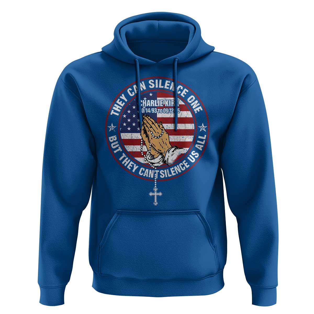 Charlie Kirk Memorial Hoodie Retro American Flag - Wonder Print Shop