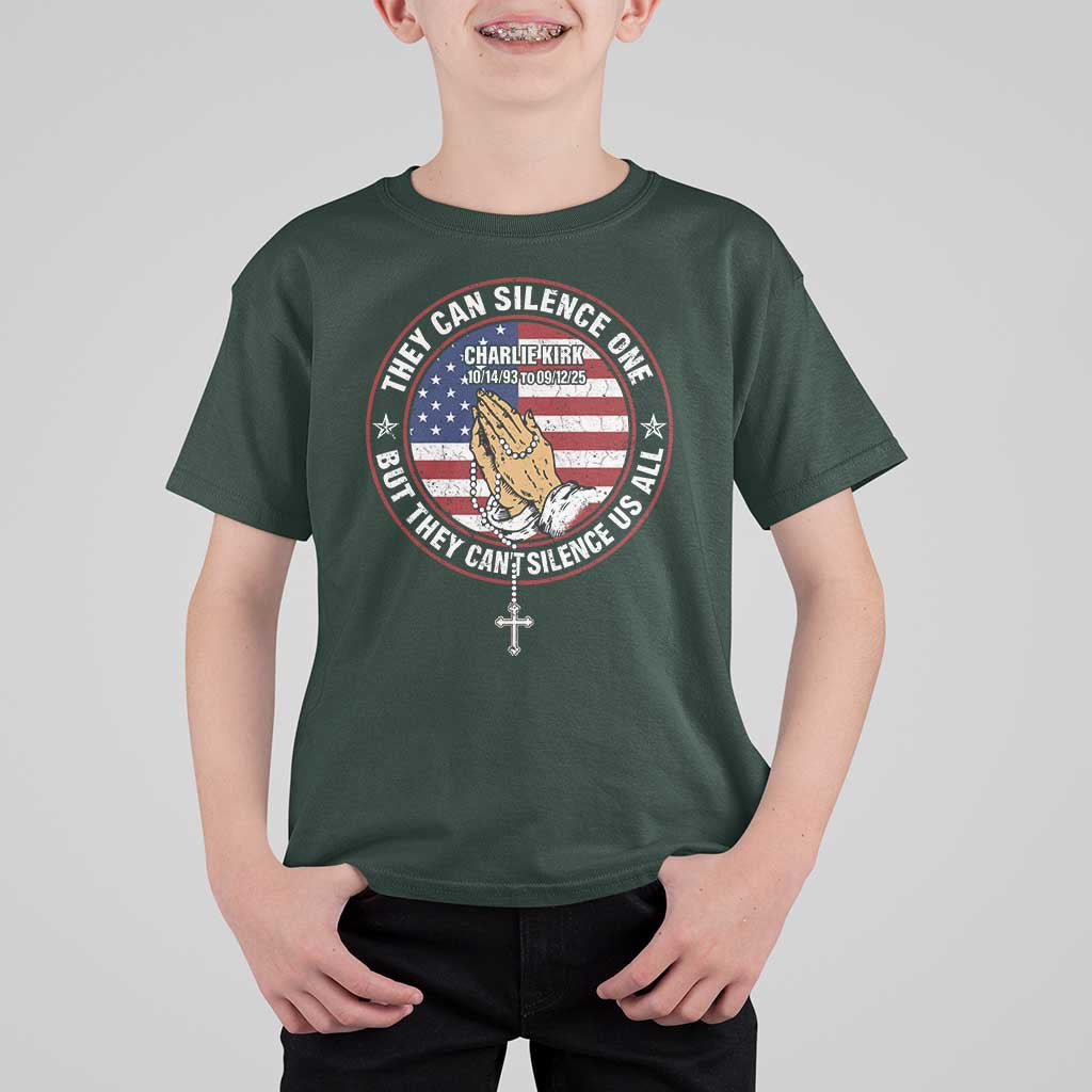 Charlie Kirk Memorial T Shirt For Kid Retro American Flag - Wonder Print Shop