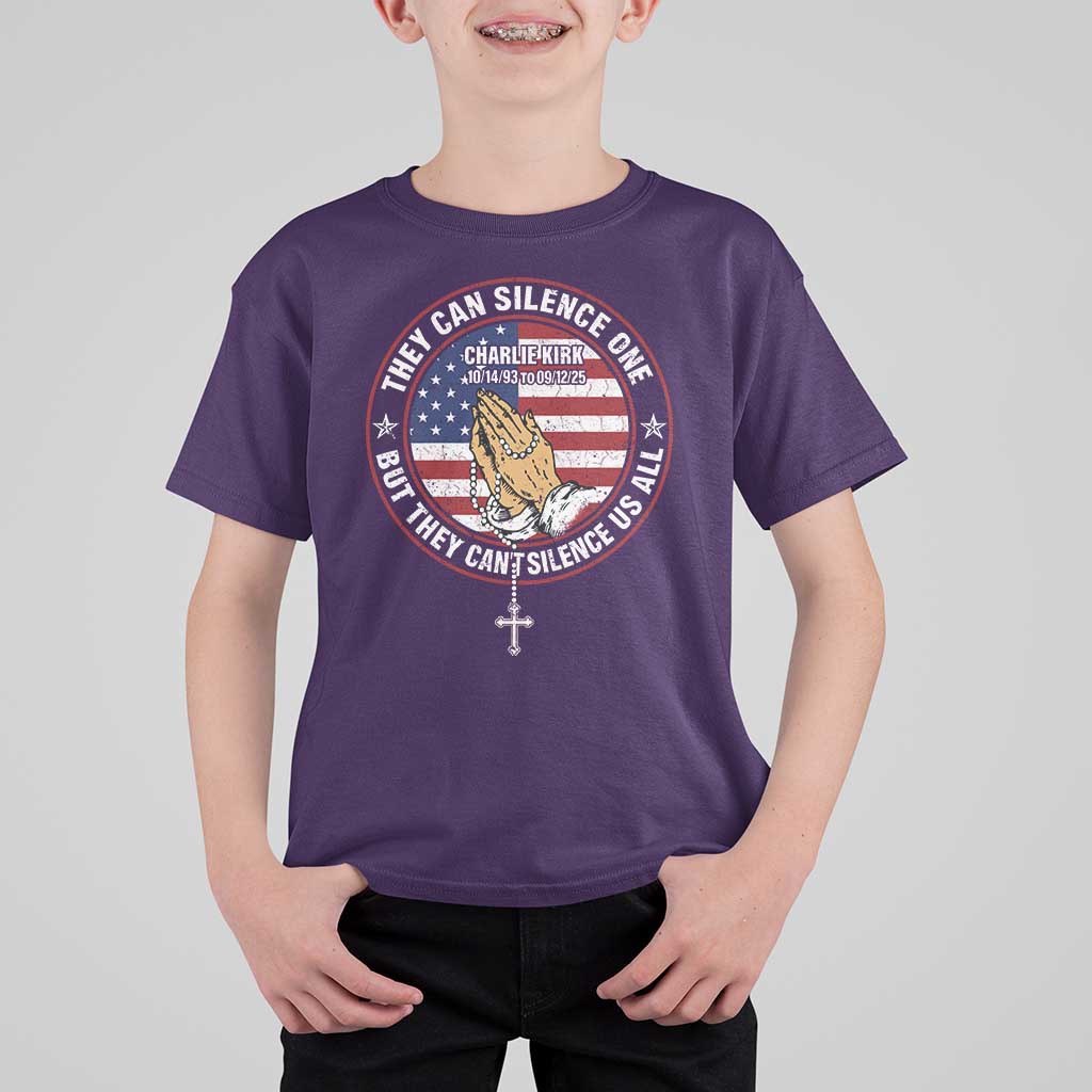 Charlie Kirk Memorial T Shirt For Kid Retro American Flag - Wonder Print Shop