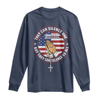 Charlie Kirk Memorial Long Sleeve Shirt Retro American Flag - Wonder Print Shop
