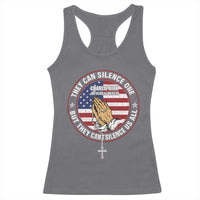 Charlie Kirk Memorial Racerback Tank Top Retro American Flag - Wonder Print Shop