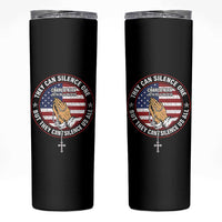 Charlie Kirk Memorial Skinny Tumbler Retro American Flag - Wonder Print Shop