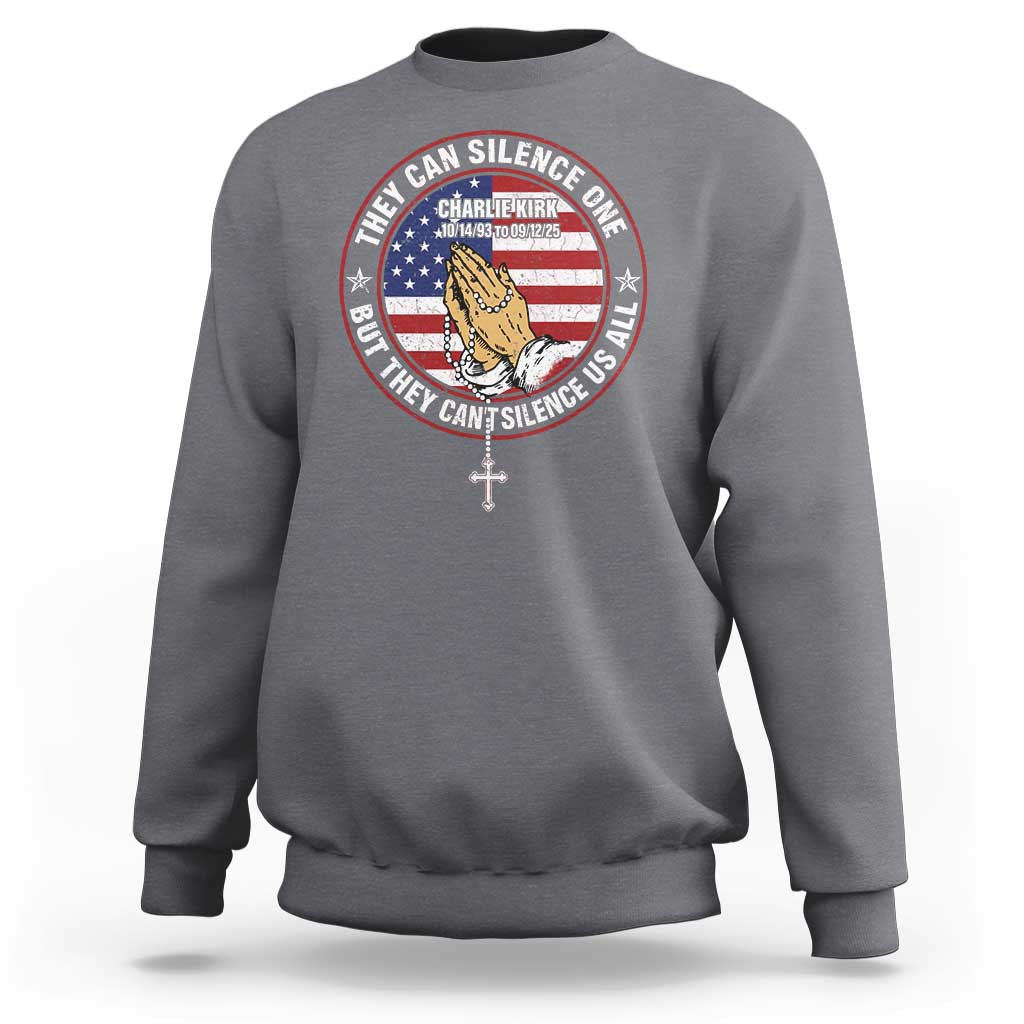 Charlie Kirk Memorial Sweatshirt Retro American Flag - Wonder Print Shop