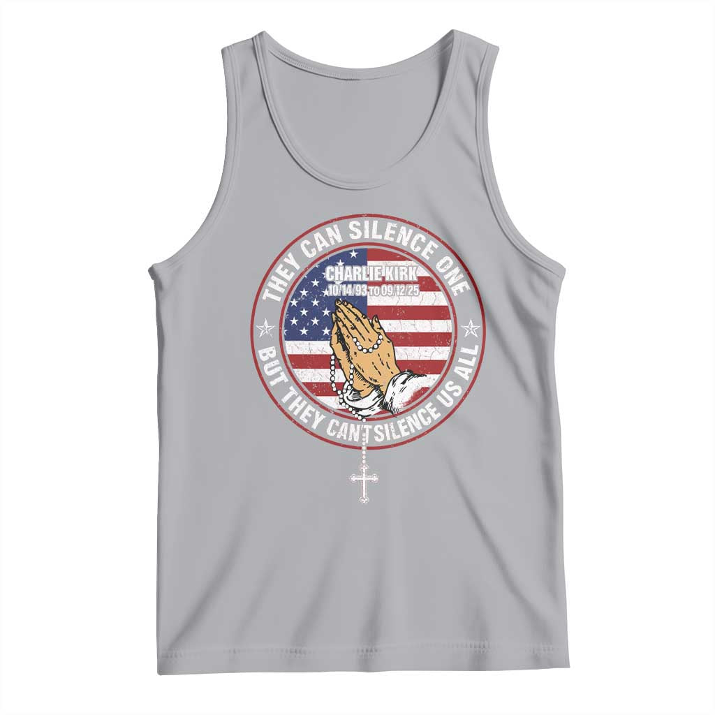 Charlie Kirk Memorial Tank Top Retro American Flag - Wonder Print Shop