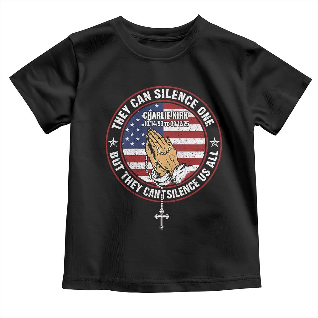 Charlie Kirk Memorial Toddler T Shirt Retro American Flag - Wonder Print Shop
