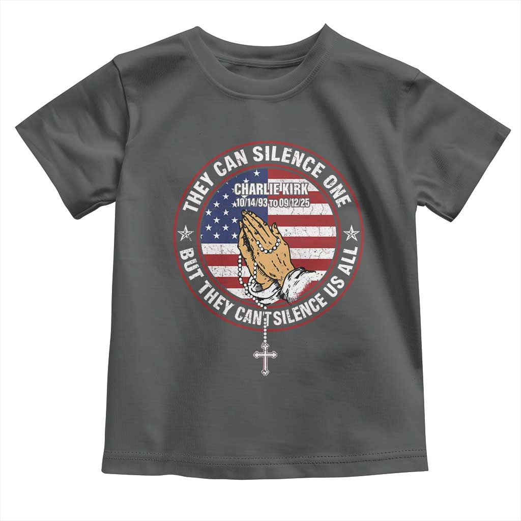 Charlie Kirk Memorial Toddler T Shirt Retro American Flag - Wonder Print Shop
