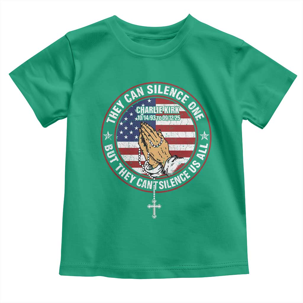 Charlie Kirk Memorial Toddler T Shirt Retro American Flag - Wonder Print Shop