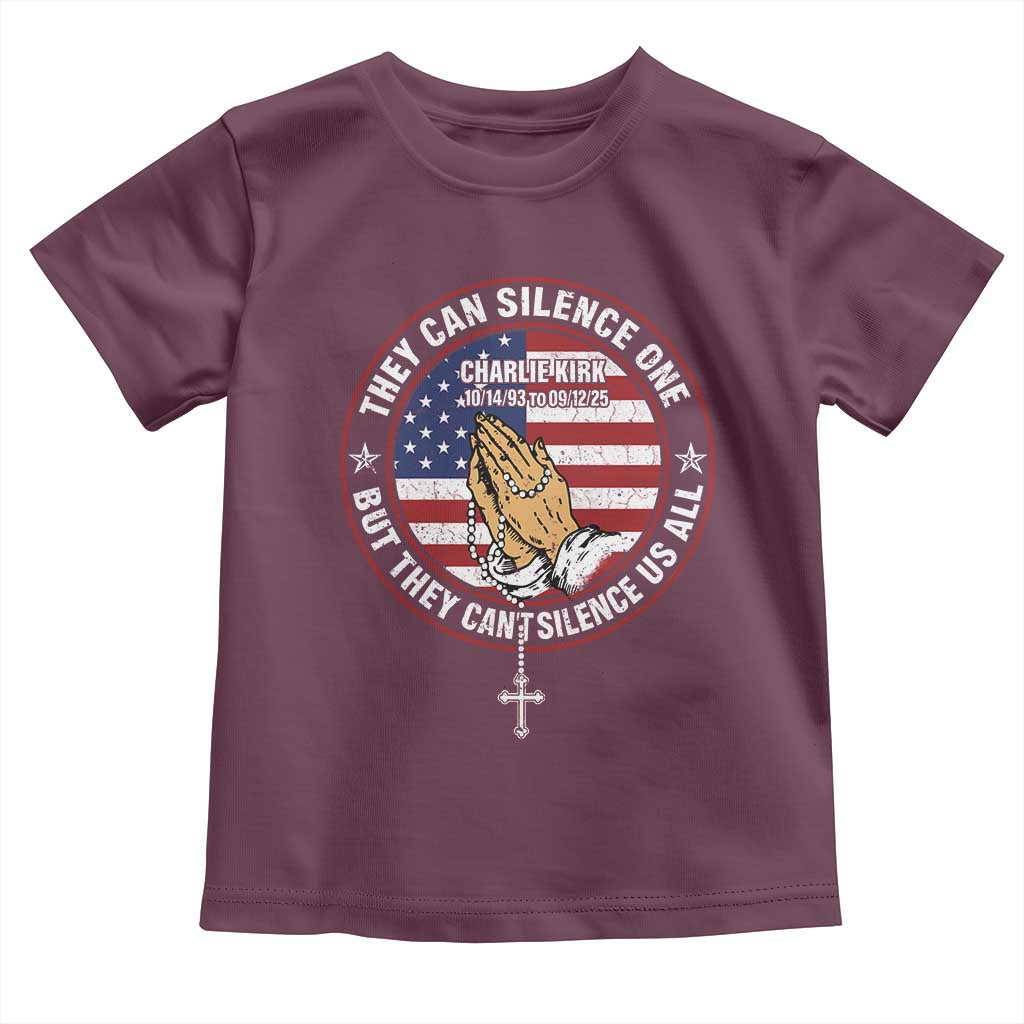 Charlie Kirk Memorial Toddler T Shirt Retro American Flag - Wonder Print Shop