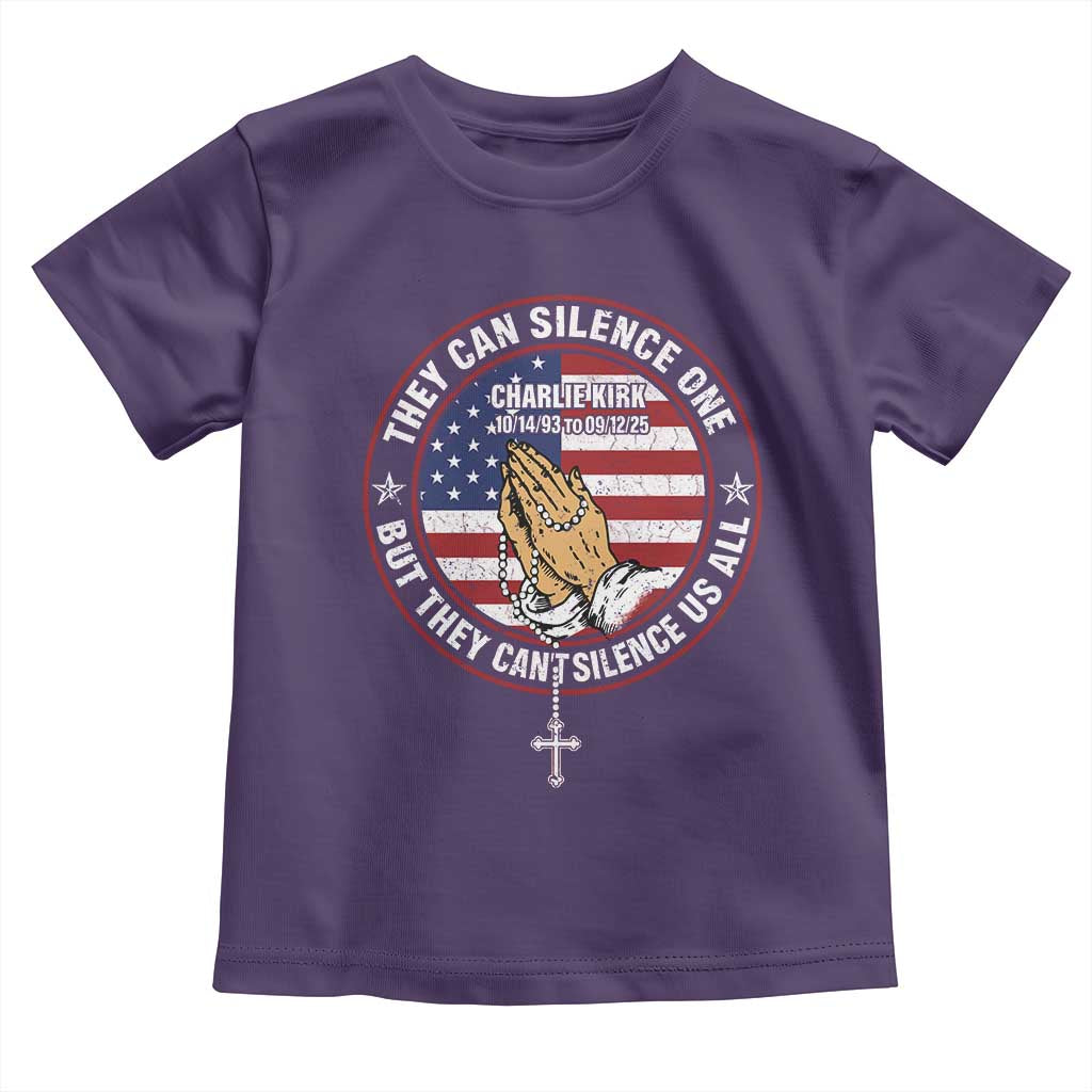 Charlie Kirk Memorial Toddler T Shirt Retro American Flag - Wonder Print Shop
