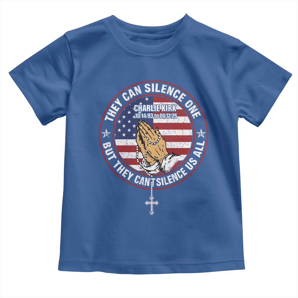 Charlie Kirk Memorial Toddler T Shirt Retro American Flag - Wonder Print Shop