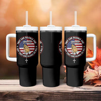 Charlie Kirk Memorial Tumbler With Handle Retro American Flag - Wonder Print Shop