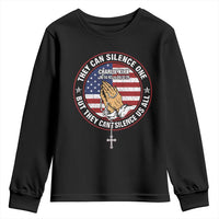 Charlie Kirk Memorial Youth Sweatshirt Retro American Flag - Wonder Print Shop