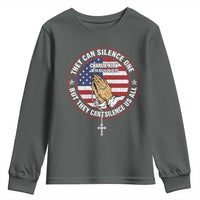 Charlie Kirk Memorial Youth Sweatshirt Retro American Flag - Wonder Print Shop