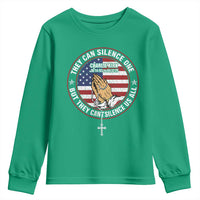 Charlie Kirk Memorial Youth Sweatshirt Retro American Flag - Wonder Print Shop