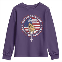 Charlie Kirk Memorial Youth Sweatshirt Retro American Flag - Wonder Print Shop