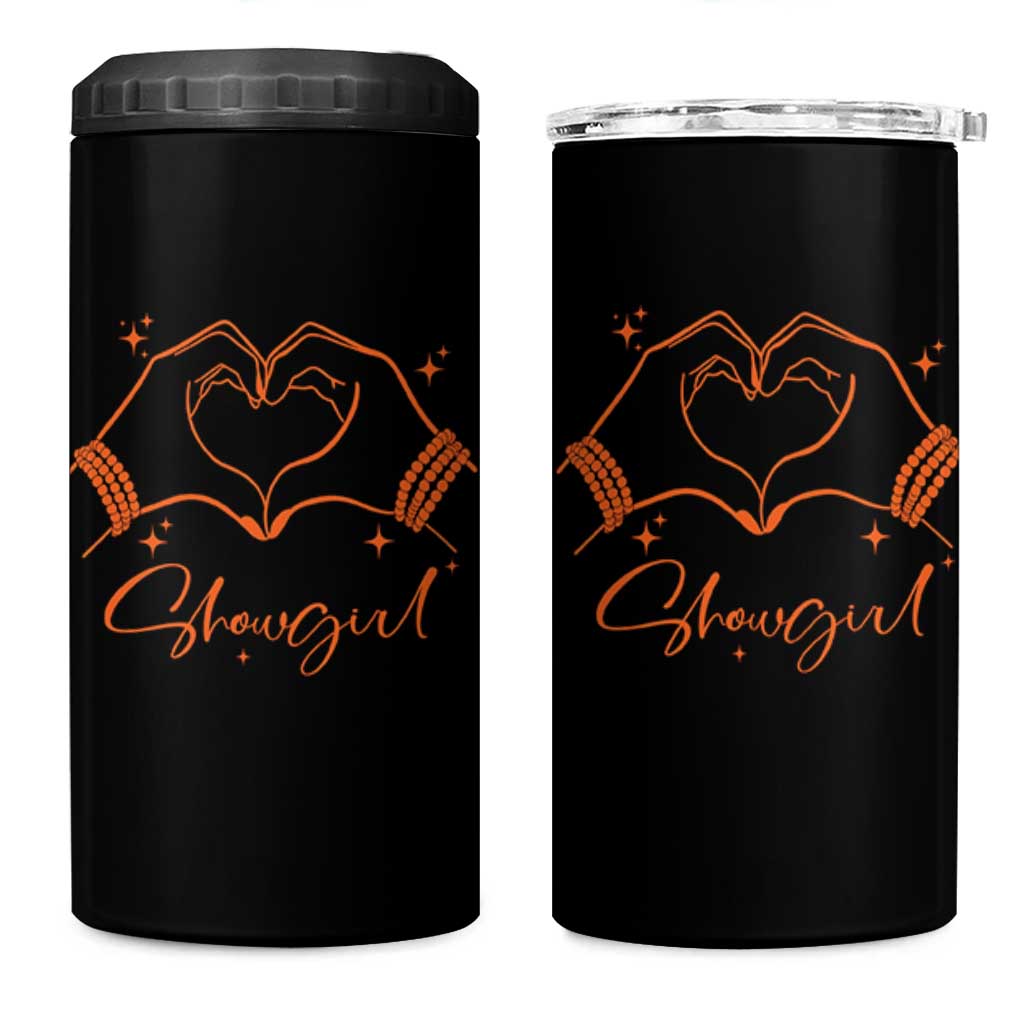 Heart Hands Showgirl 4 in 1 Can Cooler Tumbler Girl Vintage 70's 80's Trendy Apparel - Wonder Print Shop
