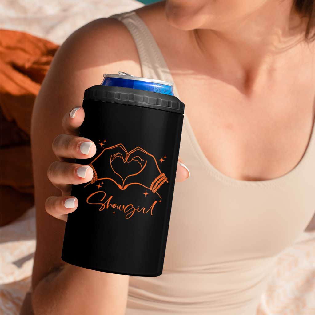 Heart Hands Showgirl 4 in 1 Can Cooler Tumbler Girl Vintage 70's 80's Trendy Apparel - Wonder Print Shop