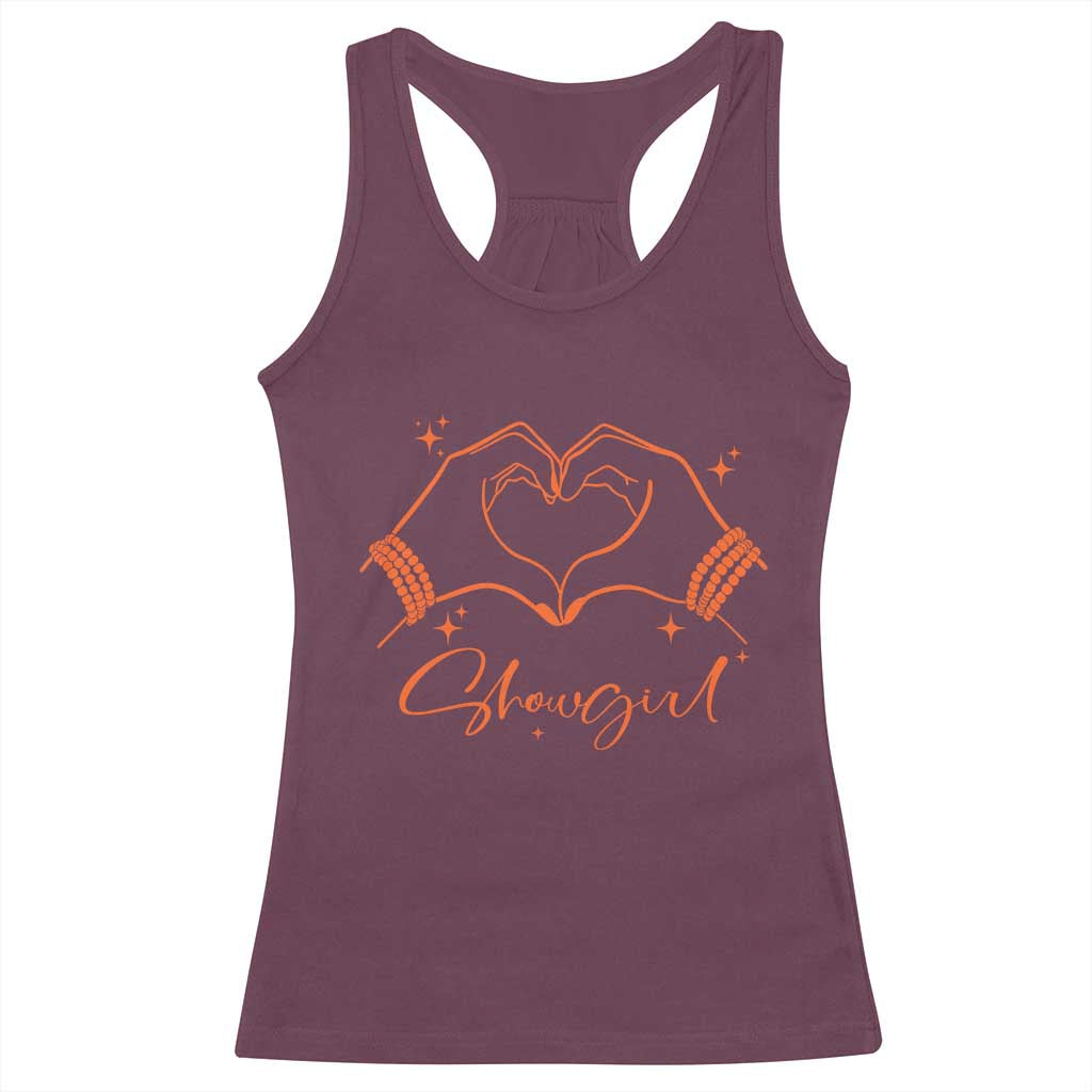 Heart Hands Showgirl Racerback Tank Top Girl Vintage 70's 80's Trendy Apparel - Wonder Print Shop