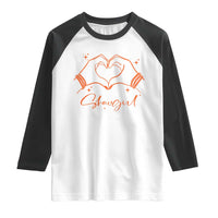Heart Hands Showgirl Raglan Shirt Girl Vintage 70's 80's Trendy Apparel - Wonder Print Shop